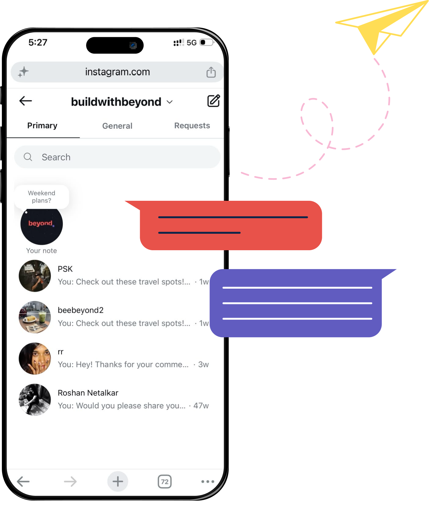 DMs that never miss a lead — phone mockup